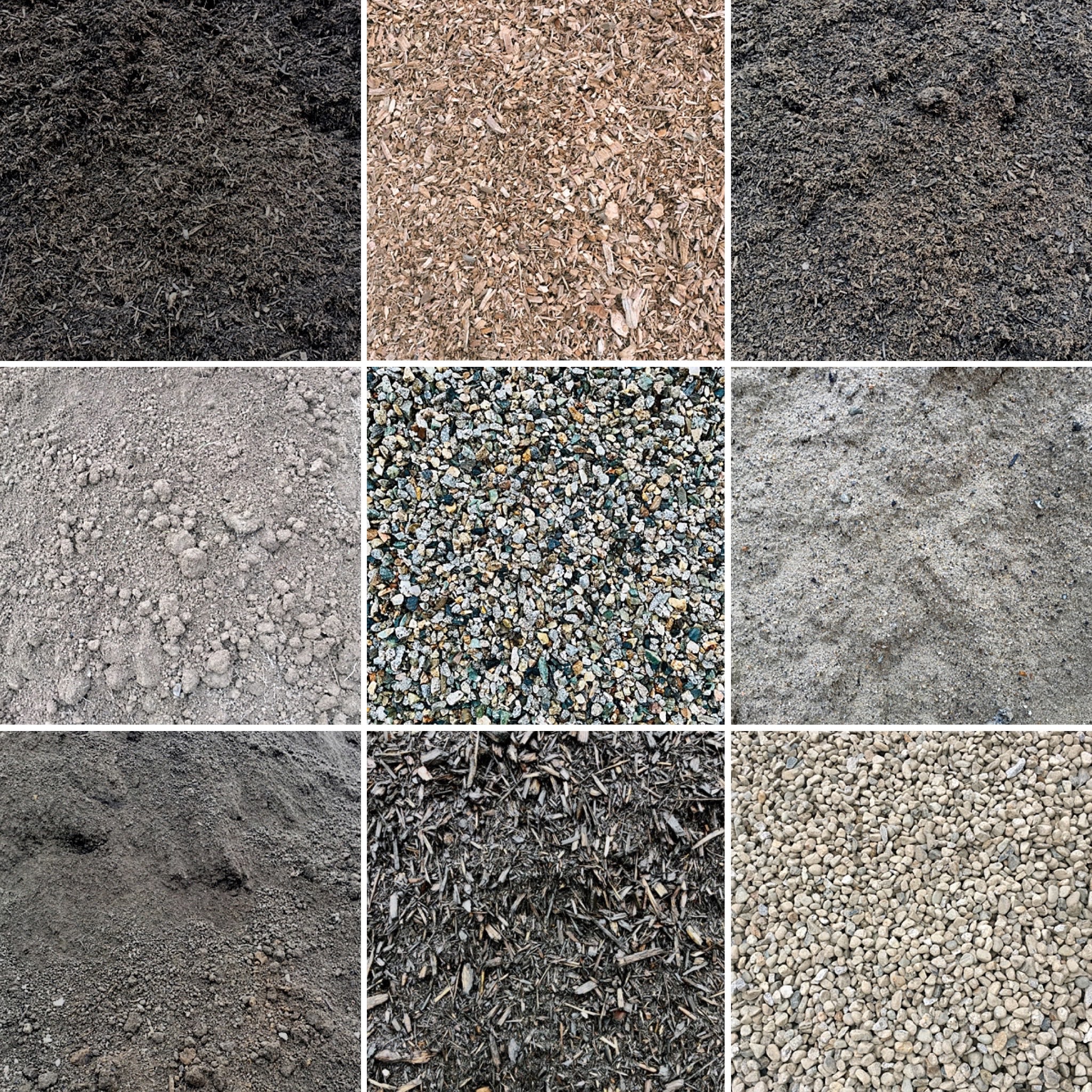 Selection of bulk mulch, soil, stone and gravel available for delivery