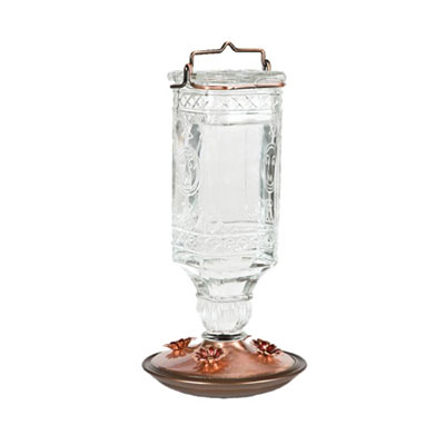 Woodstream Antique Bottle Hummingbird Feeder - Clear