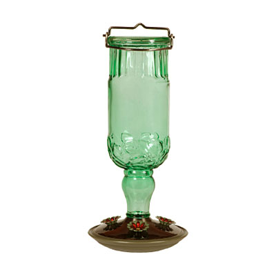 Woodstream Antique Bottle Hummingbird Feeder - Green
