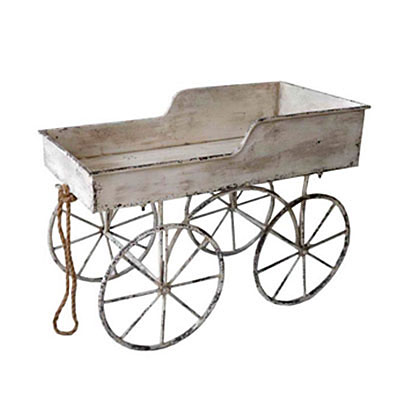 Flower Cart - Vintage Metal Cream