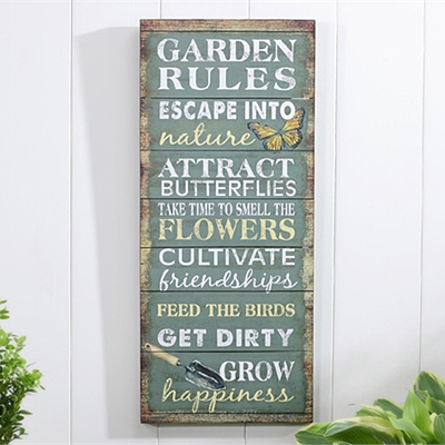 Wall Plaque Décor, Garden Rules