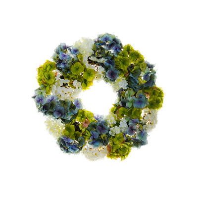 Wreath - Hydrangea, Green Delphinium