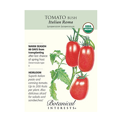 Seeds - BI Tomato Bush Italian Roma Org