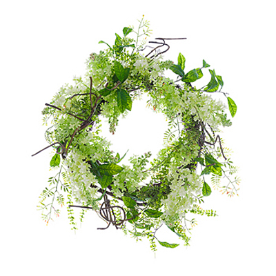 Lilac Wreath - Cream/Green