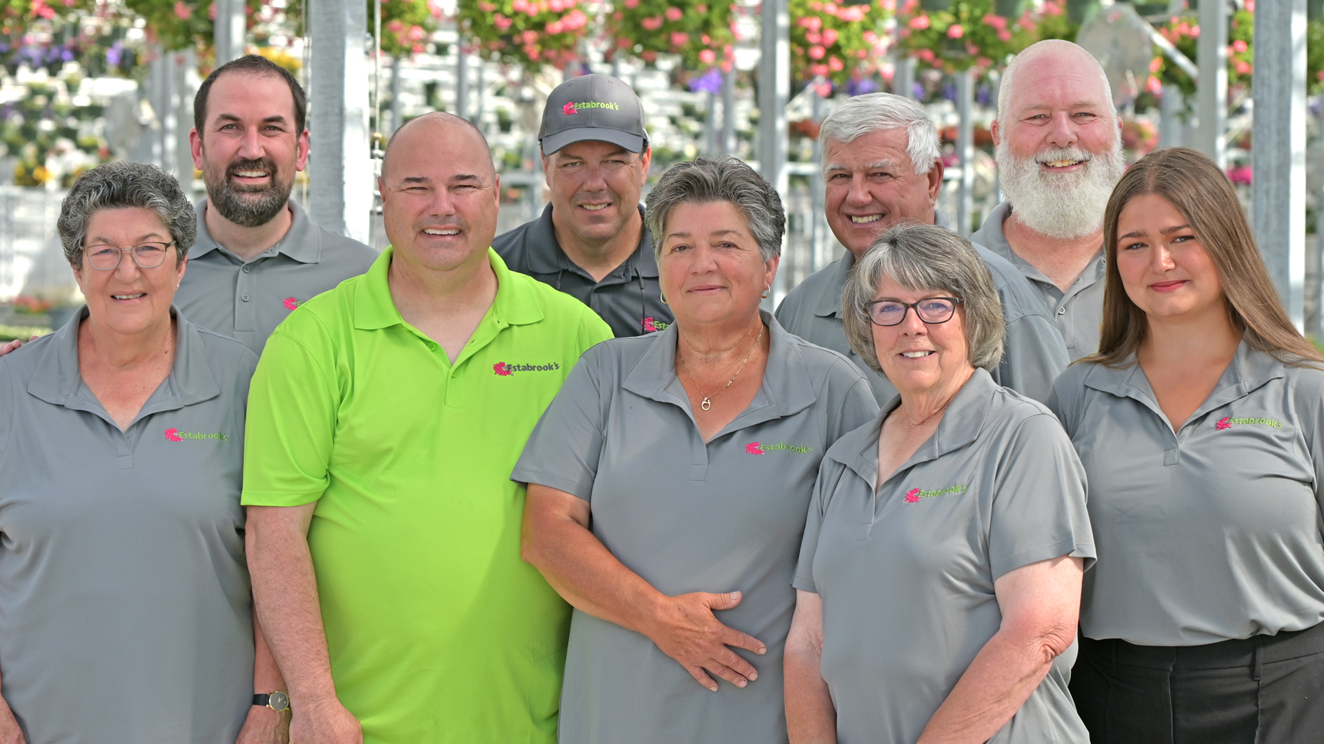 The Estabrook family at the garden center