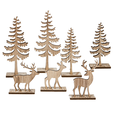 wood deer figurines